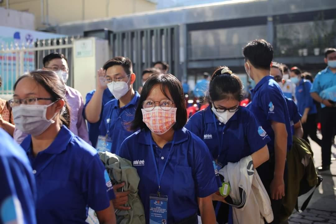 Các bạn trẻ tham gia Đội hình phản ứng nhanh phòng, chống dịch bệnh COVID-19 hỗ trợ tỉnh Sóc Trăng đợt 2.