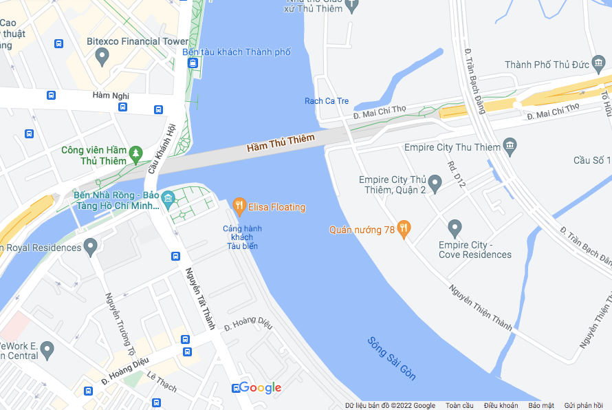 Vị trí hầm vượt sông Sài Gòn (hầm Thủ Thiêm). Vị trí hầm vượt sông Sài Gòn (hầm Thủ Thiêm).