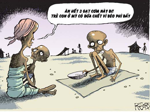 Tranh của Rob Rogers (Mỹ) và Luo Jie (Trung Quốc) 