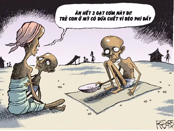 Tranh của Rob Rogers (Mỹ) và Luo Jie (Trung Quốc) 