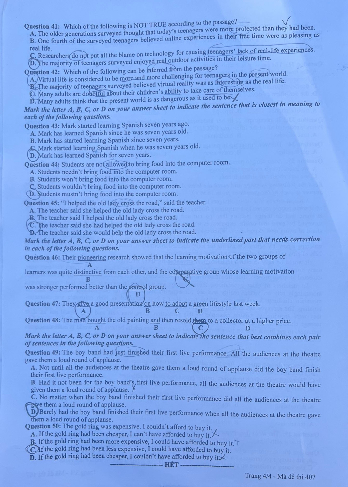 Đề thi tiếng Anh tốt nghiệp 2023 Đề thi tiếng Anh tốt nghiệp 2023