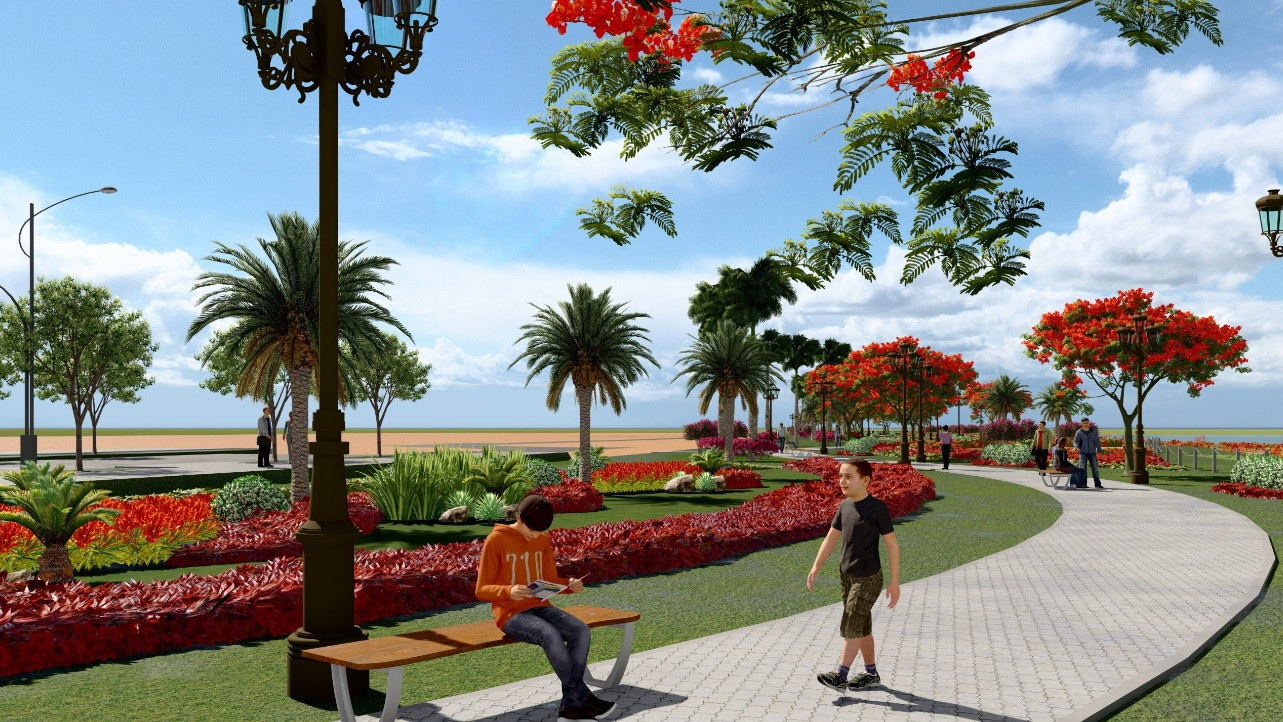 Trong công viên được bố trí nhiều vị trí ngồi, nghỉ mát và tản bộ cho người dân.