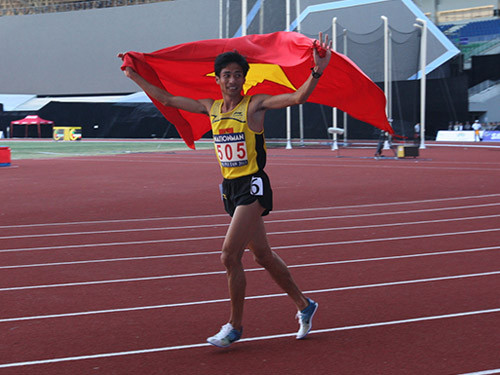 Mỗi thành tích của Nguyễn Văn Lai tại SEA Games luôn được vợ tương lai theo sát và cập nhật thường xuyên trên facebook. Ảnh: SG.