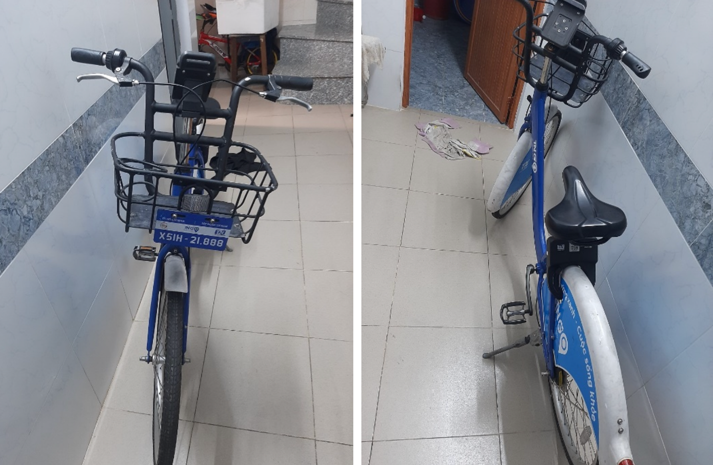 Hình ảnh xe đạp X51H-21.888 được tìm thấy trong nhà dân.