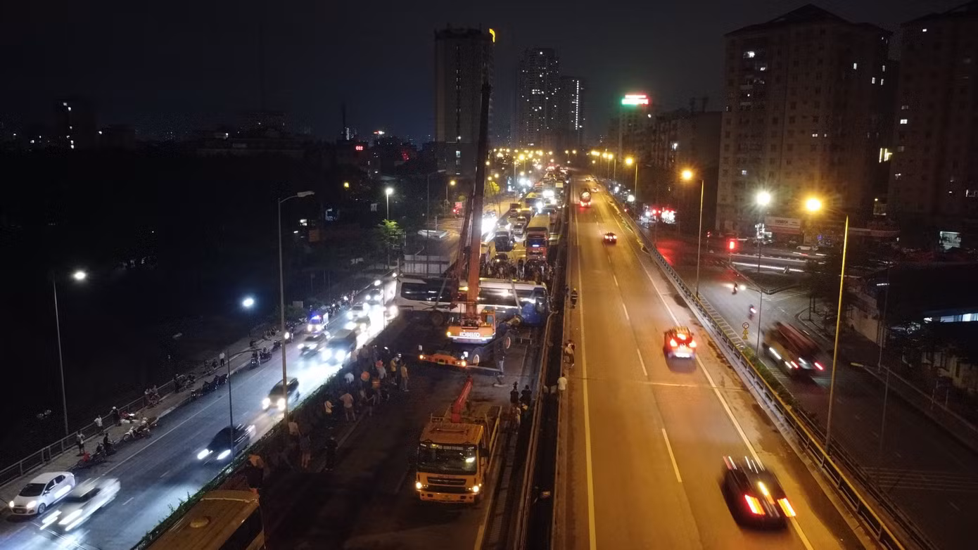 Hiện trường vụ tai nạn.