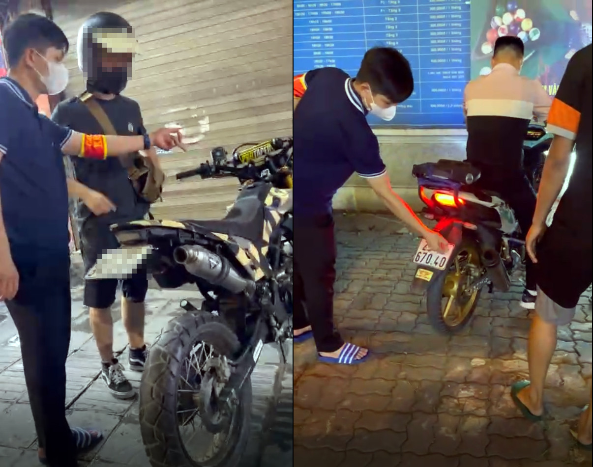 Nhiều thanh niên độ pô xe bị xử lý. Cá biệt có tài xế còn dán che biển số.