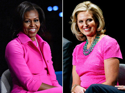 Bà Michelle Obama (trái) và bà Ann Romney (phải)