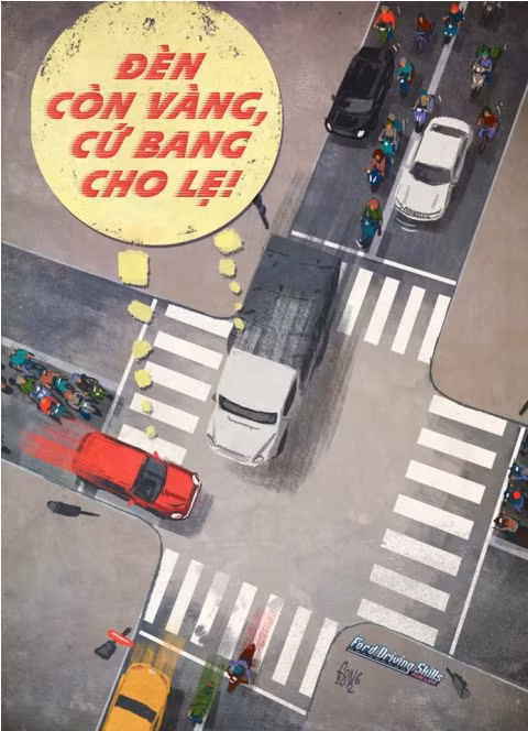 Tăng ga vượt đèn vàng, tai nạn cận kề. Tăng ga vượt đèn vàng, tai nạn cận kề