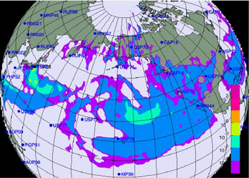 HÌnh ảnh đám mây phóng xạ lan rộng ngày 23-3. Ảnh: Bộ KH&CN 