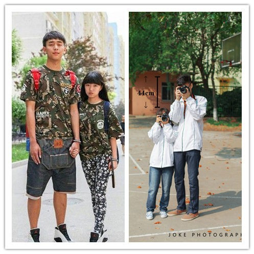 Cặp đôi đáng yêu với chiều cao chênh lệch 44 cm thu hút cư dân mạng Trung Quốc