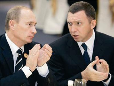 Tỷ phú Deripaska (phải) và Thủ tướng Putin