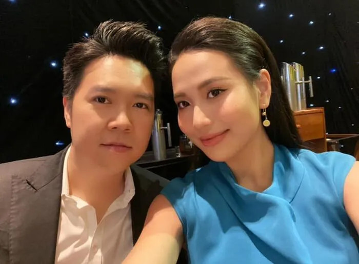 Lê Hiếu và bà xã Thu Trang. Ảnh: FBNV.