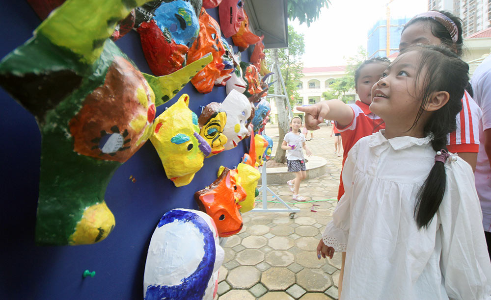 Học sinh Hà Thành làm mặt nạ giấy bồi đón Trung thu truyền thống ảnh 5