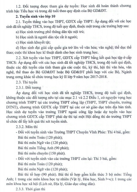 Vĩnh Phúc ra văn bản lạ lẫm 'đánh úp' thí sinh dự thi vào lớp 10? ảnh 2