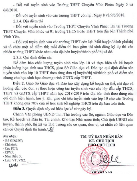 Vĩnh Phúc ra văn bản lạ lẫm 'đánh úp' thí sinh dự thi vào lớp 10? ảnh 3