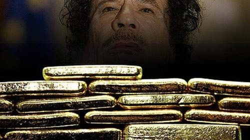 Ông Gaddafi có đủ vàng để nuôi quân đội dù tài sản của ông ở nước ngoài bị đóng băng. Ảnh: The Age