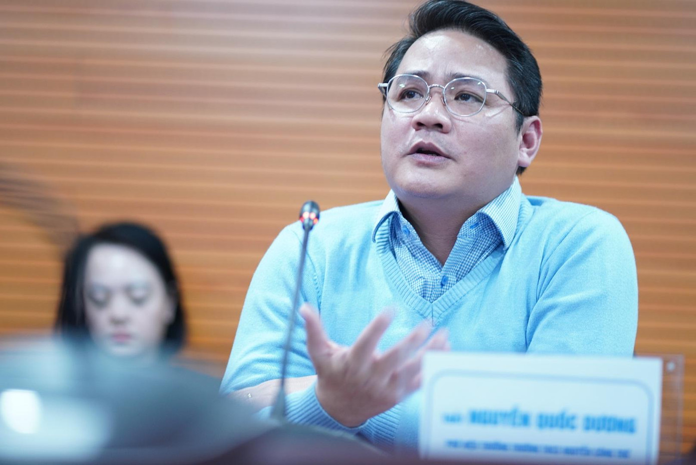 Thầy Nguyễn Quốc Dương, Phó Hiệu trưởng Trường THCS Nguyễn Công Trứ, Ba Đình, Hà Nội