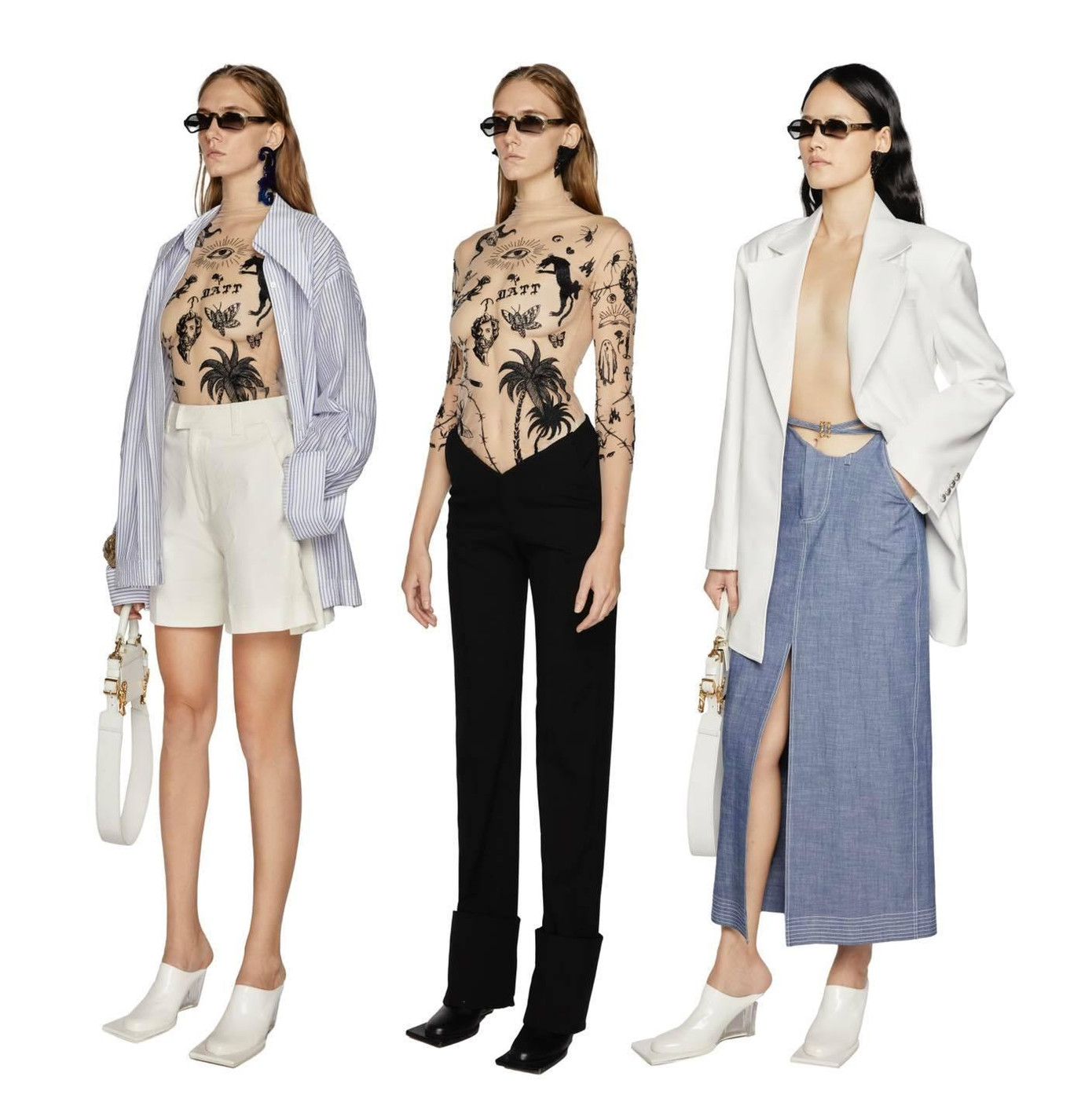 DATT với những nét chấm phá lạ mắt từ mẫu áo Tatoo hay váy lưới từ vải lanh đã thể hiện được cái tôi trên mỗi thiết kế của mình. Những đôi giày mũi vuông đặc trưng được làm lại trong kiểu dáng nữ tính và có phần linh động hơn so với mùa trước. DATT với những nét chấm phá lạ mắt từ mẫu áo Tatoo hay váy lưới từ vải lanh đã thể hiện được cái tôi trên mỗi thiết kế của mình. Những đôi giày mũi vuông đặc trưng được làm lại trong kiểu dáng nữ tính và có phần linh động hơn so với mùa trước.