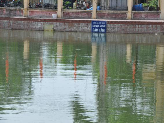 Ao đình làng Triều Khúc(xã Tân Triều, huyện Thanh Trì, Hà Nội)nơi hai học sinh chết đuối