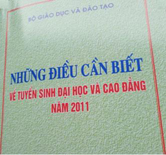 Cẩm nang về tuyển sinh cho học sinh chuẩn bị thi ĐH, CĐ năm 2011