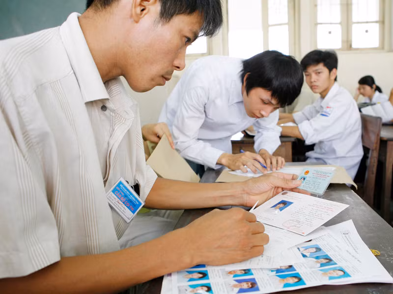 Số giảng viên cơ hữu tỷ lệ thuận với lượng thí sinh được tuyển. Ảnh: Hồng Vĩnh