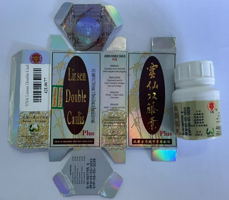 Sản phẩm “Linh tiên song đằng tố” hay còn gọi là LINSEN DOUBLE CAULIS Plus chứa hai loại tân dược cấm dùng trong thực phẩm là Piroxicam và Dexamethason Sản phẩm “Linh tiên song đằng tố” hay còn gọi là LINSEN DOUBLE CAULIS Plus chứa hai loại tân dược cấm dùng trong thực phẩm là Piroxicam và Dexamethason