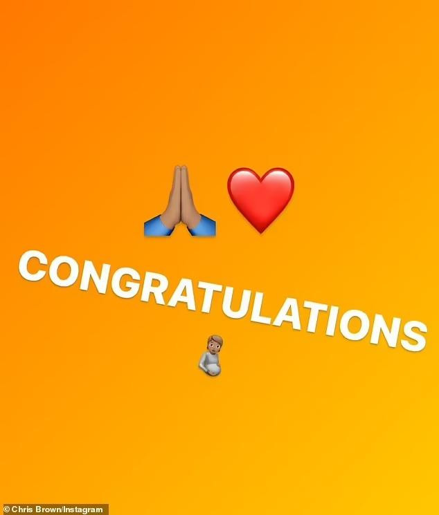 Chris Brown chúc mừng bạn gái cũ sinh con đầu lòng. Chris Brown chúc mừng bạn gái cũ sinh con đầu lòng.