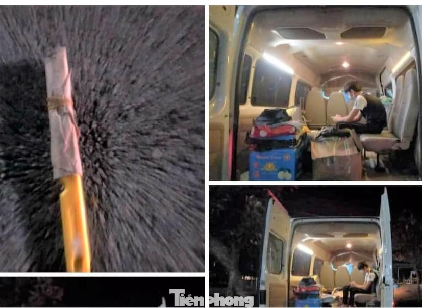 Con dao đối tượng dùng đe dọa nhân viên y tế và đối tượng bị đưa đi khu vực riêng Con dao đối tượng dùng đe dọa nhân viên y tế và đối tượng bị đưa đi khu vực riêng