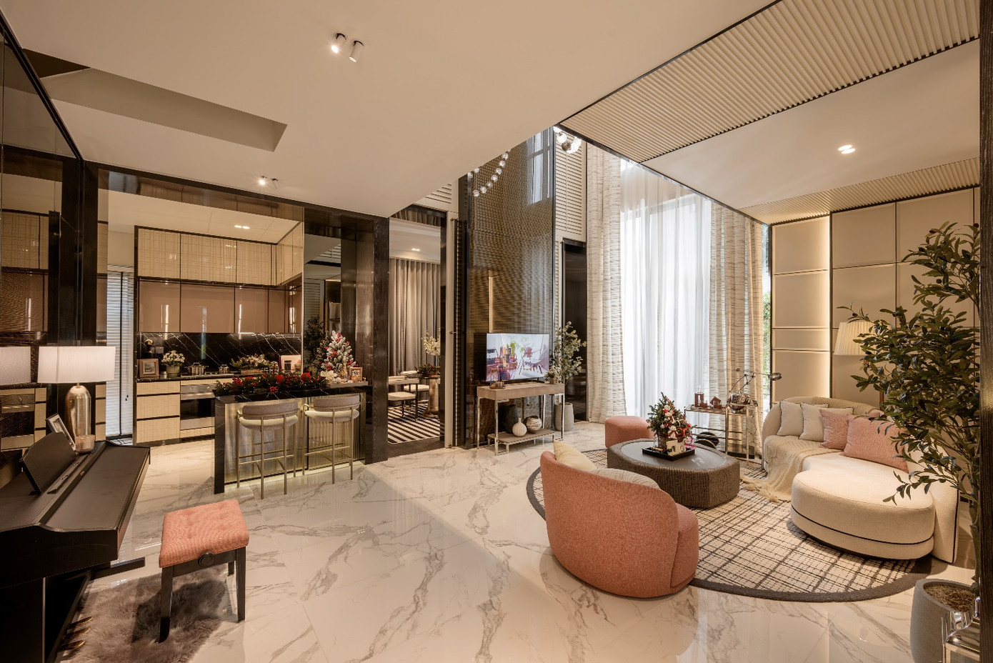 Bên trong không gian đa năng thông thoáng của biệt thự song lập The Orchard (Ảnh: Sycamore)