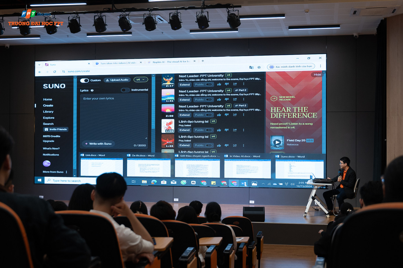 Trải nghiệm sáng tác bài hát bằng các ứng dụng AI trong chương trình tập huấn GenAI