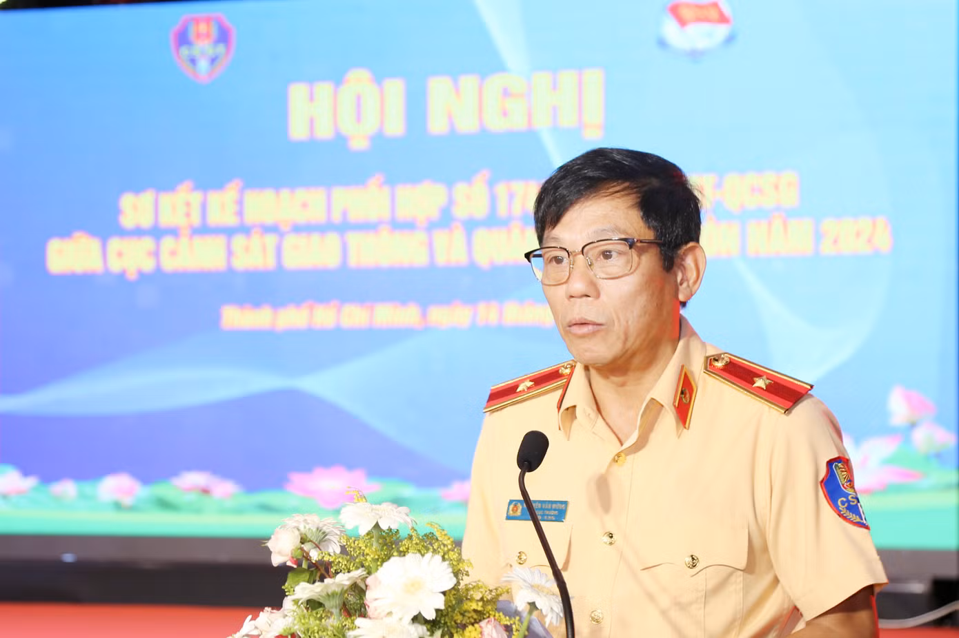 Thiếu tướng Nguyễn Văn Mừng phát biểu Thiếu tướng Nguyễn Văn Mừng phát biểu