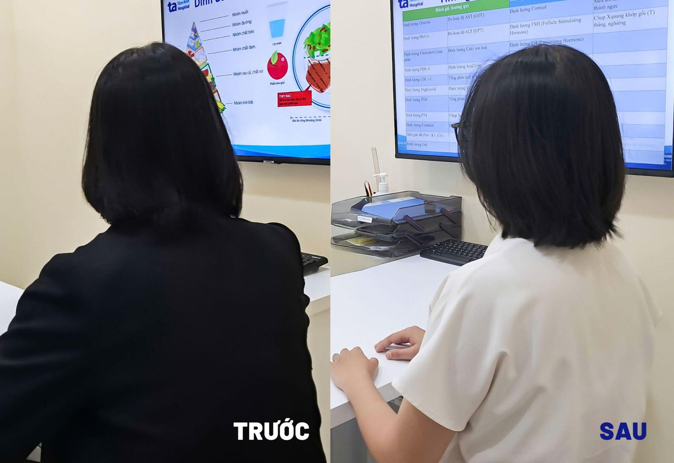 Chị T. giảm 8kg cân nặng, 20cm vòng bụng, mỡ nội tạng về mức an toàn sau 2 tháng điều trị tại Trung tâm Giảm cân Tâm Anh. Ảnh: BVĐK Tâm Anh