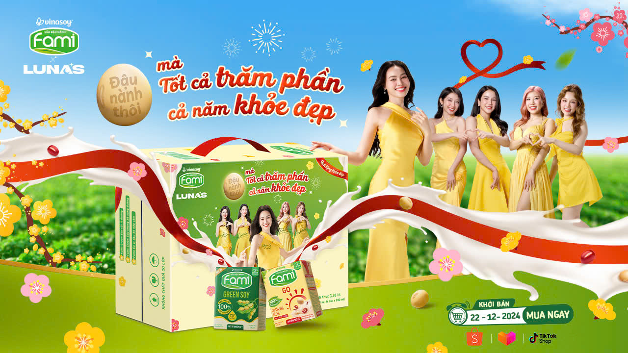 Tết này, hãy cùng Fami x Lunas trao tặng món quà đặc biệt "Tốt cả trăm phần, cả năm khỏe đẹp".