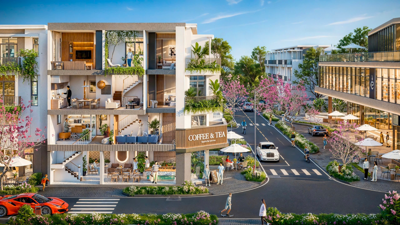 Shophouse với công năng linh hoạt được xem là loại hình có tỷ suất lợi nhuận cao