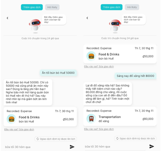 Ăn cũng bị mắng, mua quần áo cũng bị mắng, đến đi đổ xăng người dùng cũng bị chú robot Rolly cằn nhằn không ngớt.