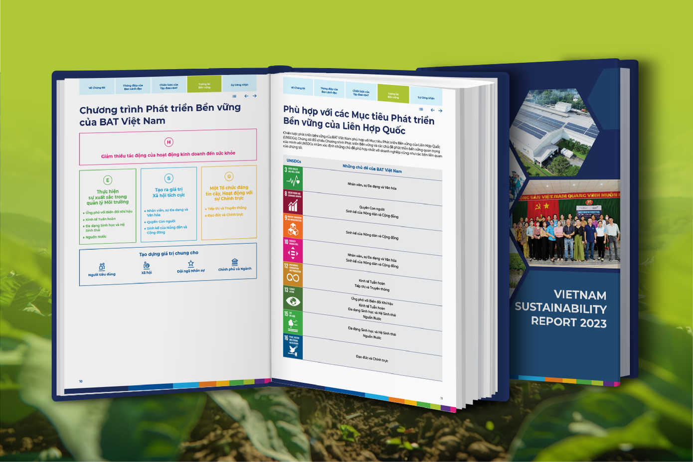Báo cáo Phát triển Bền vững 2023 tiếp tục khẳng định những nỗ lực bền bỉ với các sáng kiến về ESG của BAT Việt Nam. Báo cáo Phát triển Bền vững 2023 tiếp tục khẳng định những nỗ lực bền bỉ với các sáng kiến về ESG của BAT Việt Nam.