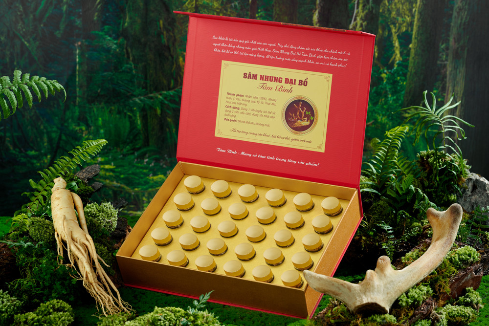 Sâm nhung Đại bổ Tâm Bình được bào chế từ các dược liệu quý