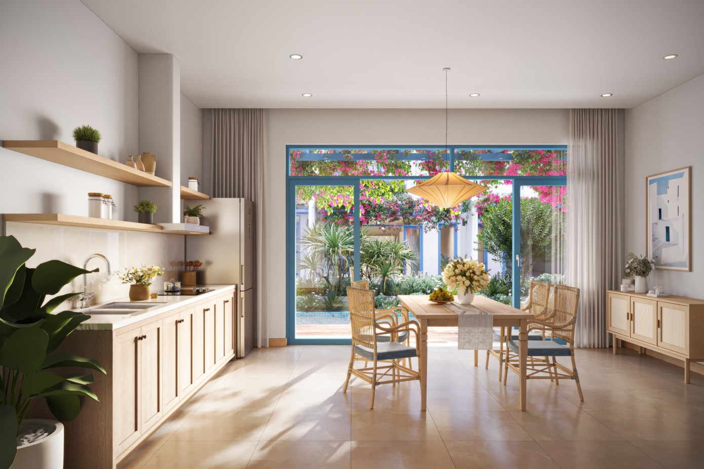 Nhà phố biển Sông Town với chính sách hấp dẫn bàn giao hoàn thiện nội thất (Phối cảnh minh họa)