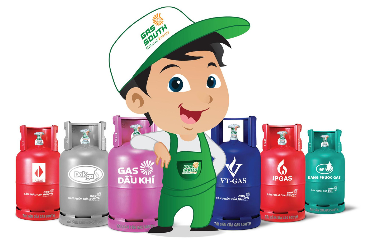 Các nhãn hiệu gas bình của Gas South