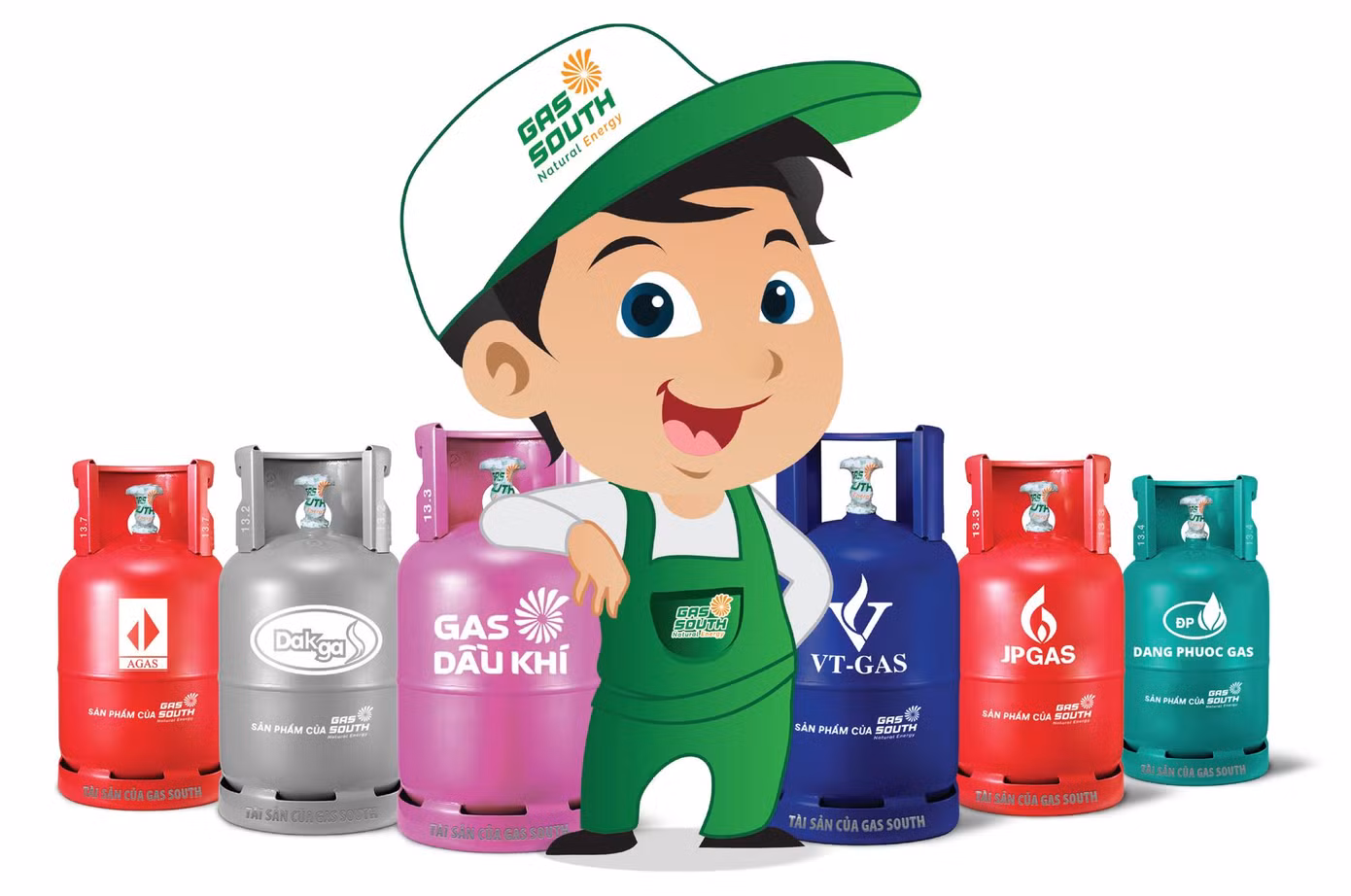 Các nhãn hiệu gas bình của Gas South