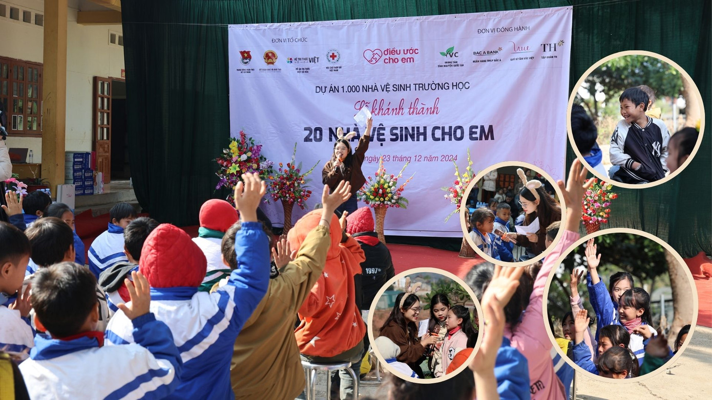 Học sinh tham gia trò chơi về vệ sinh học đường