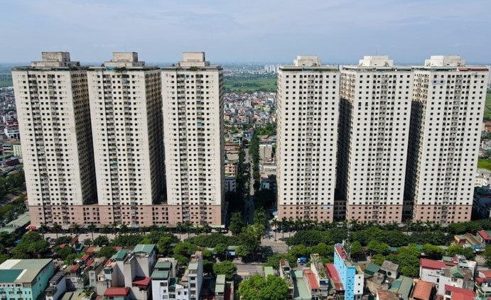 Khu đô thị Đại Thanh, xã Đại Thanh gồm 6 tòa chung cư và các căn biệt thự liền kề.