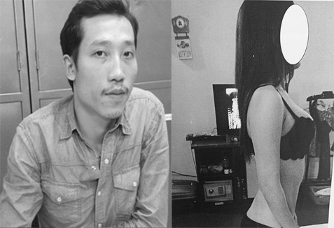 Nguyễn Huy Việt (trái) và gái mại dâm kiêm môi giới Trần Tường Vi khoe thân trên mạng. Nguyễn Huy Việt (trái) và gái mại dâm kiêm môi giới Trần Tường Vi khoe thân trên mạng