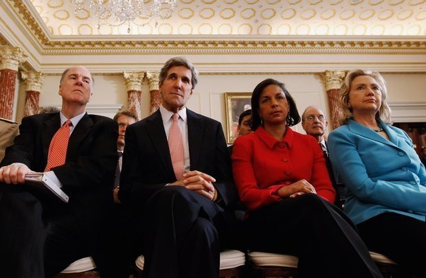 Nghị sĩ John Kerry, Đại sứ Susan Rice, Ngoại trưởng Hillary Clinton
