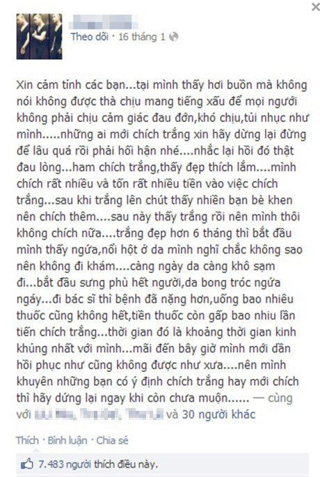 Những lời cảnh tỉnh của A.S về công nghệ làm trắng da