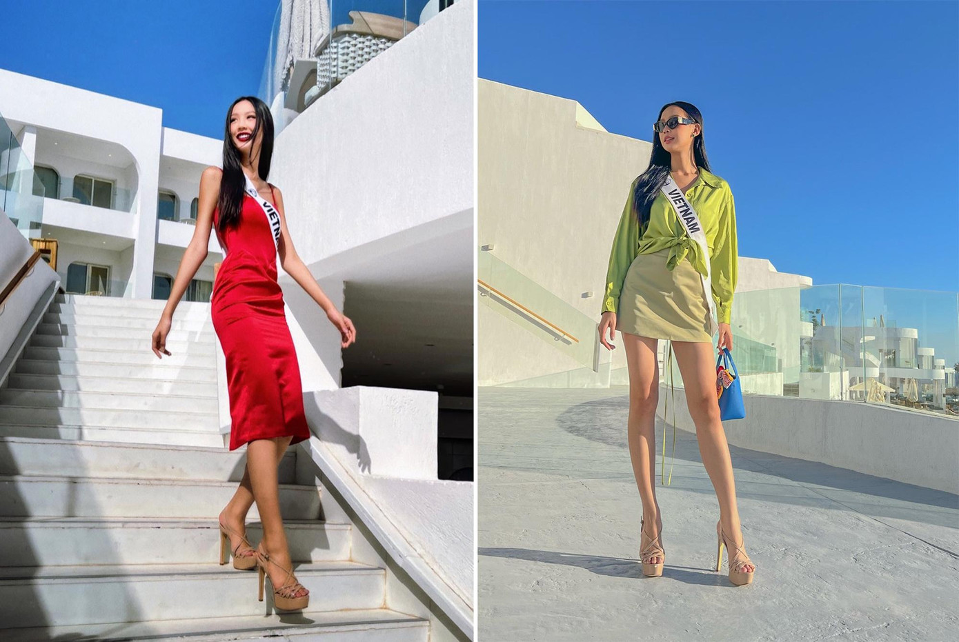 Cô cũng thể hiện sự chuyên nghiệp, chỉn chu khi tự trang điểm, làm tóc. Người đẹp thay đổi linh hoạt để phù hợp với từng trang phục mình mặc.