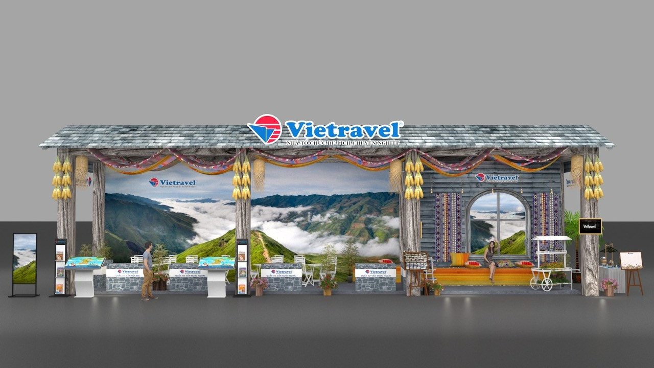 Hình ảnh gian hàng Vietravel mang phong cách Cafe Tây Bắc tại Festival Thu Hình ảnh gian hàng Vietravel mang phong cách Cafe Tây Bắc tại Festival Thu