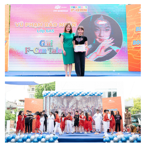 Bảo Ngân tự tin thể hiện tài năng trong các sự kiện của trường tổ chức