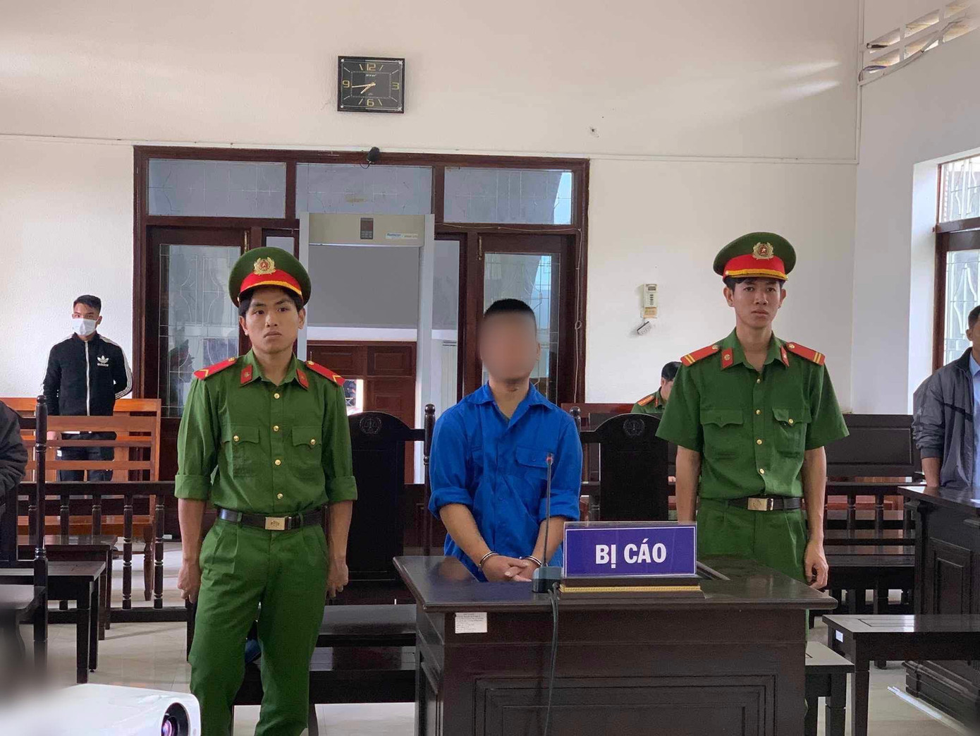 Bị cáo A Thiếu tại phiên xét xử sơ thẩm