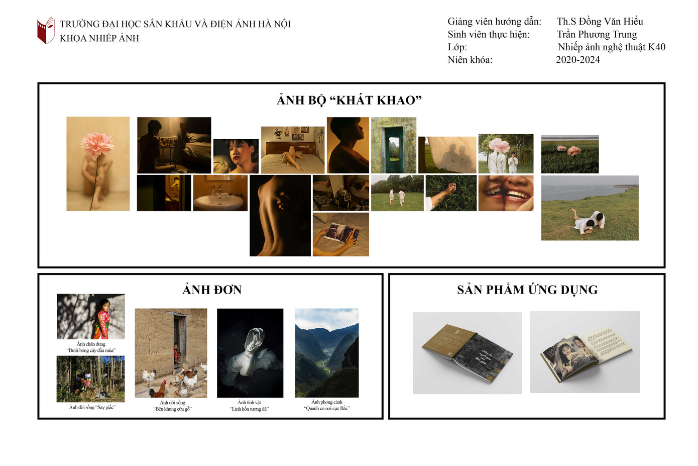 Đề tài tốt nghiệp "Khát khao" mà Phương Trung khắc họa chính bản thân thể hiện nhiều niềm mong ước tươi đẹp.